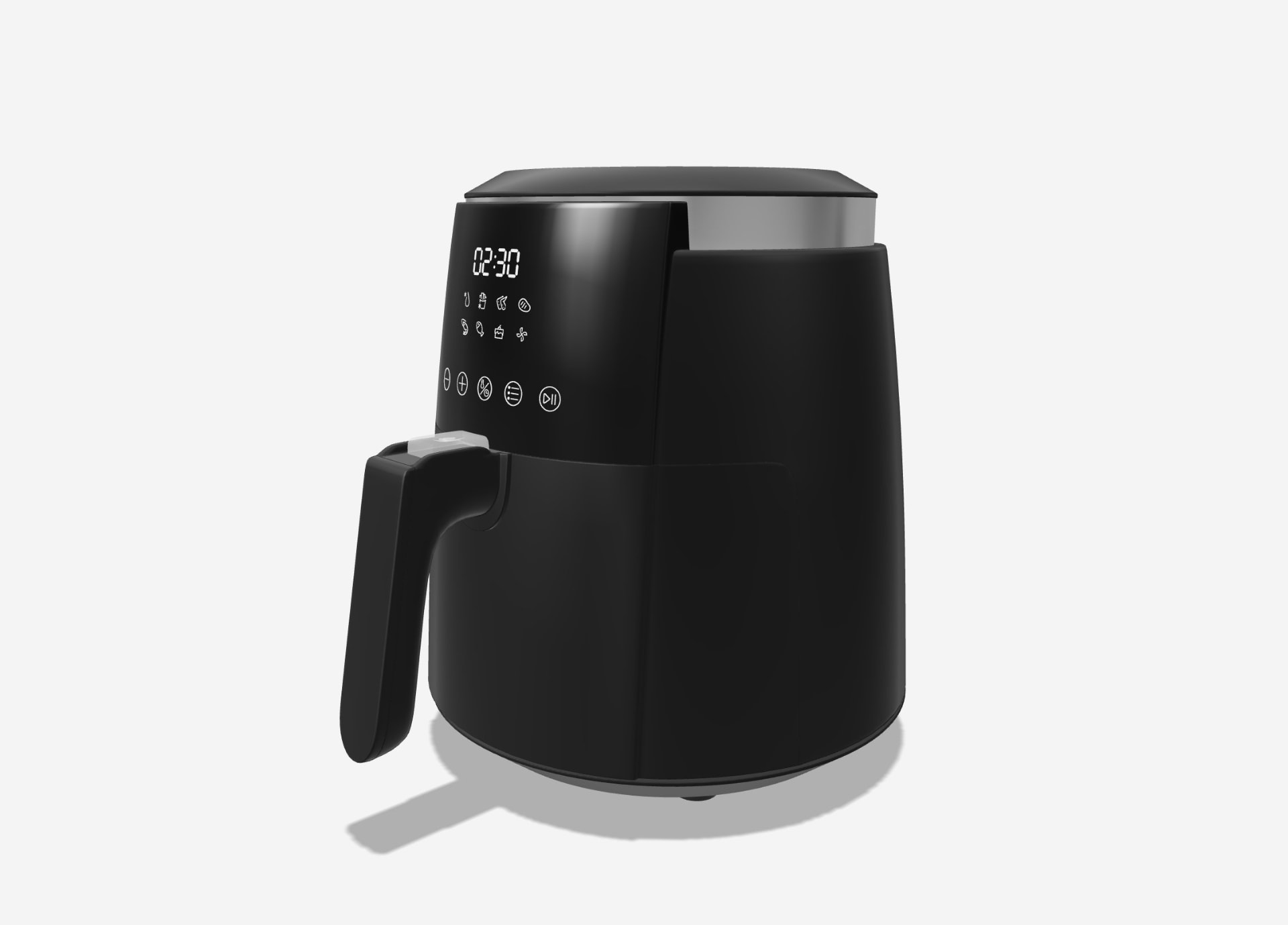 Siyah airfryer 3D modeli